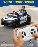 Electric Police Cruiser for Kids - 2WD 12V Ride-On Car with Remote Control
