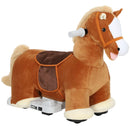 Musical 6V Ride-On Horse with Foot Pedal, Washable Cover, Suitable for Ages 1.5 to 5