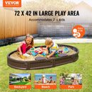 Oval Sand Box with Cover, 72 x 41.5 x 9.1 in, HDPE Sand Pit featuring 4 Corners
