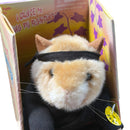 2001 Gemmy Retro Kung Fu Dancing Hamster with Nunchucks in Black Gi