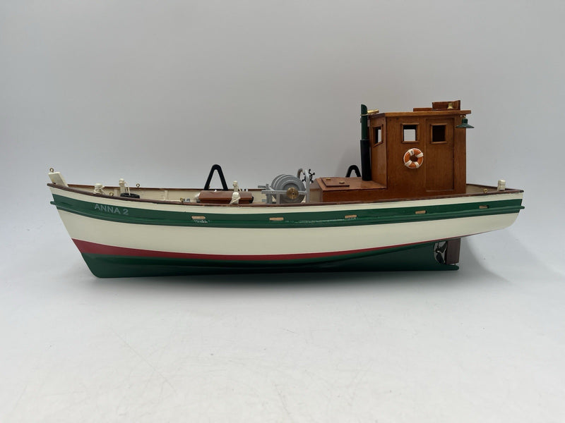 Handcrafted Wooden Boat Anna 2 with Green Trim
