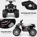 Black Kids Electric Quad with LED Lights, Music, and USB Connectivity