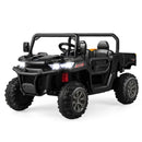 12V Black Electric Dump Truck for Kids with Remote Control and Shovel