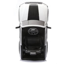 White 12V Remote-Controlled Ride-On Car with 4-Wheel Shock Absorption for Kids Aged 3-6