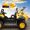 ANPABO Caterpillar 24V Electric Ride-On Toy with Dump Bed and Shovel for Two