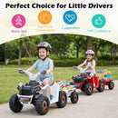 Battery-Powered Kids ATV Ride-On Car with Detachable Trailer
