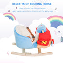 Children's Wooden Rocking Horse Plane Chair with Lullaby and Safety Belt