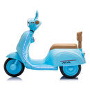 Blue 12V Electric Scooter for Kids 3-6 Years with Backrest and Bluetooth Music