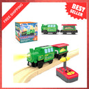 Remote-Controlled Battery-Powered Wooden Train Set