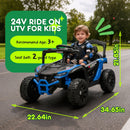 24V Children’s UTV with Remote Control, Bluetooth Audio, and 4-Wheel Suspension