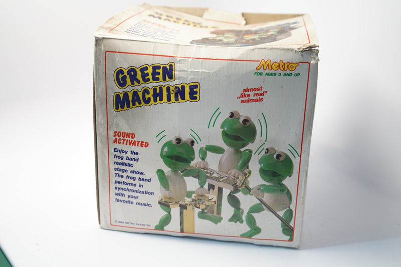 Vintage 1989 Green Machine Frog Band Toy with Working Lights, Sound-Activated Features