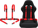 4-Point Safety Harness Set - 2 Inch for Go Karts, UTVs, ATVs, Racing Red
