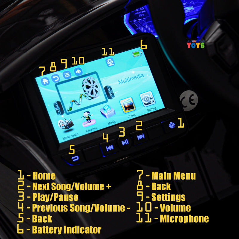 Kids Ride-On Licensed Lambo RC Car with MP4 Player and LED Wheels in Multiple Colors
