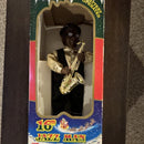 B-D 16" Musical Jazz Man Saxophone Holiday Figurine with Original Box 1993