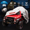Red 12V Battery-Powered Kids Ride-On Truck with MP3, LED Lights, Remote Control, and Cover