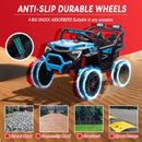 24V Electric Kids UTV with 400W Motor, Parental Remote, 4-Wheel Suspension, Black with LED Lights