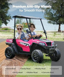 Vibrant Pink 24V Two-Seater Ride-On Vehicle for Kids - Includes Sunshade and Dump Bed