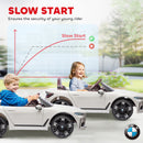 12V White Kids Electric Car with 2.4G Remote Control, Suspension, Music, and Horn