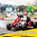 24V Electric Go Kart with Dual 150W Motors, Adjustable Seat, 11.2 MPH Speed, and 5-Point Harness
