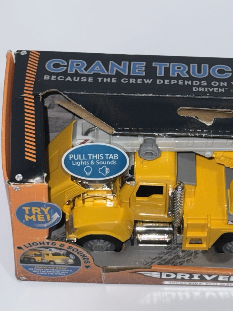 Yellow Micro Series Crane Construction Truck with Lights and Sounds
