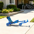 Blue Ride-On Drift Scooter for Kids, Suitable for Ages 4+, 132 lbs Capacity, Indoor/Outdoor Use