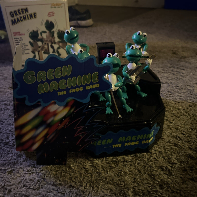 Vintage 1989 Green Machine Frog Band Toy with Working Lights, Sound-Nonresponsive