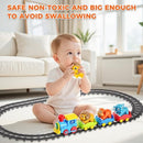 Toddler Train Playset with Steam, Sounds, Lights, and 3 Animal Cars