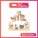 8-Pack Realistic Alpaca and Llama Figurines - Forest and Jungle Theme