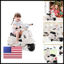 Costzon Vespa-Inspired Ride-on Scooter for Toddlers with Training Wheels, White