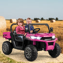 24V Electric Dump Truck for Kids - 2-Seater with Remote Control in Rose Red