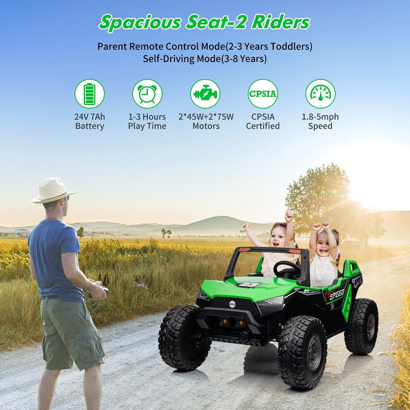 24V Electric 4WD Off-Road Ride-On UTV Quad Car for Kids