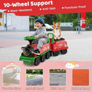 Dual-Seater Electric Train Toy with Carriage, Sound, LED Lights & Storage Compartment