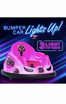 Flybar Pink Glow Bumper Car Ride-On Toy with Lights for Kids Ages 1.5-4