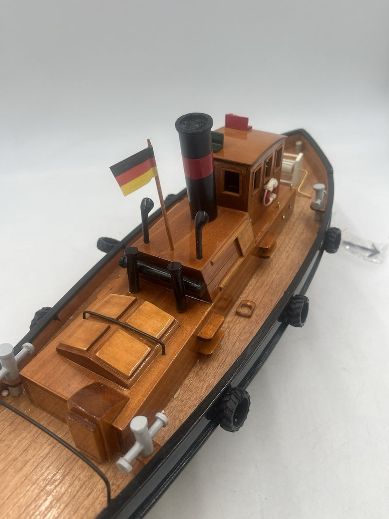 Handcrafted Wooden Boat with Green Trim Anna 2 Design