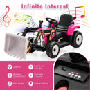 Pink 12V Electric Ride-On Excavator Digger with Remote Control and Digging Bucket