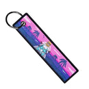 Beach Pink Sunset Ride Keychain for Motorcycles, Scooters, and Cars