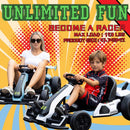 24V Electric Drift Go-Kart with 300W Motor and 4 Speed Settings for Kids - White