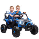 Blue 24V Dual Seat Ride-On Truck for Older Kids with Remote Control