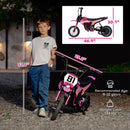 Kids Electric Off-Road Motorcycle, 24V 250W Power, 9.9 MPH, 12-Inch Tires, Rear Suspension