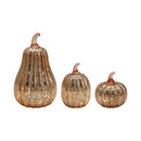Set of 3 Gold Mercury Pumpkins with Battery Operation