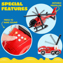 JOYIN 25-in-1 Fire Truck Toy Set with Lights and Sounds