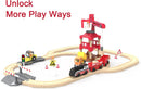 Z MAYABBO Battery-Powered Motorized Train Set - 3 Piece Wooden Track Compatible