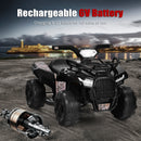 Honeyjoy Black 6V Electric ATV Quad Ride-On Car Toy for Kids with MP3 and LED Lights