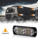 8-Pack Amber and White Flashing Grill Lights for 12-24V Trucks