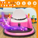 6V Pink Toddler Ride-On Bumper Car with Remote Control and 360° Spin