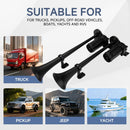 12V Dual Trumpet Train Horn System with Dual Air Compressors