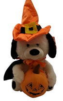 Animated Halloween Musical Plush Dog with Pumpkin and Witch Doctor Song