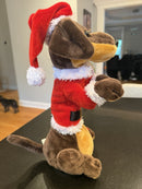 Kids of America Corp Animated Dachshund Plush "Santa Dog" Decoration