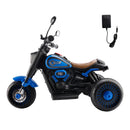 Blue 3-Wheel Electric Motorcycle Toy for Kids with Colorful Lights and Music