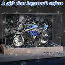 MQDMINI Set of 4 Pull-Back Motorcycles, Black, 5.9 x 3.14 x 7.87 inches